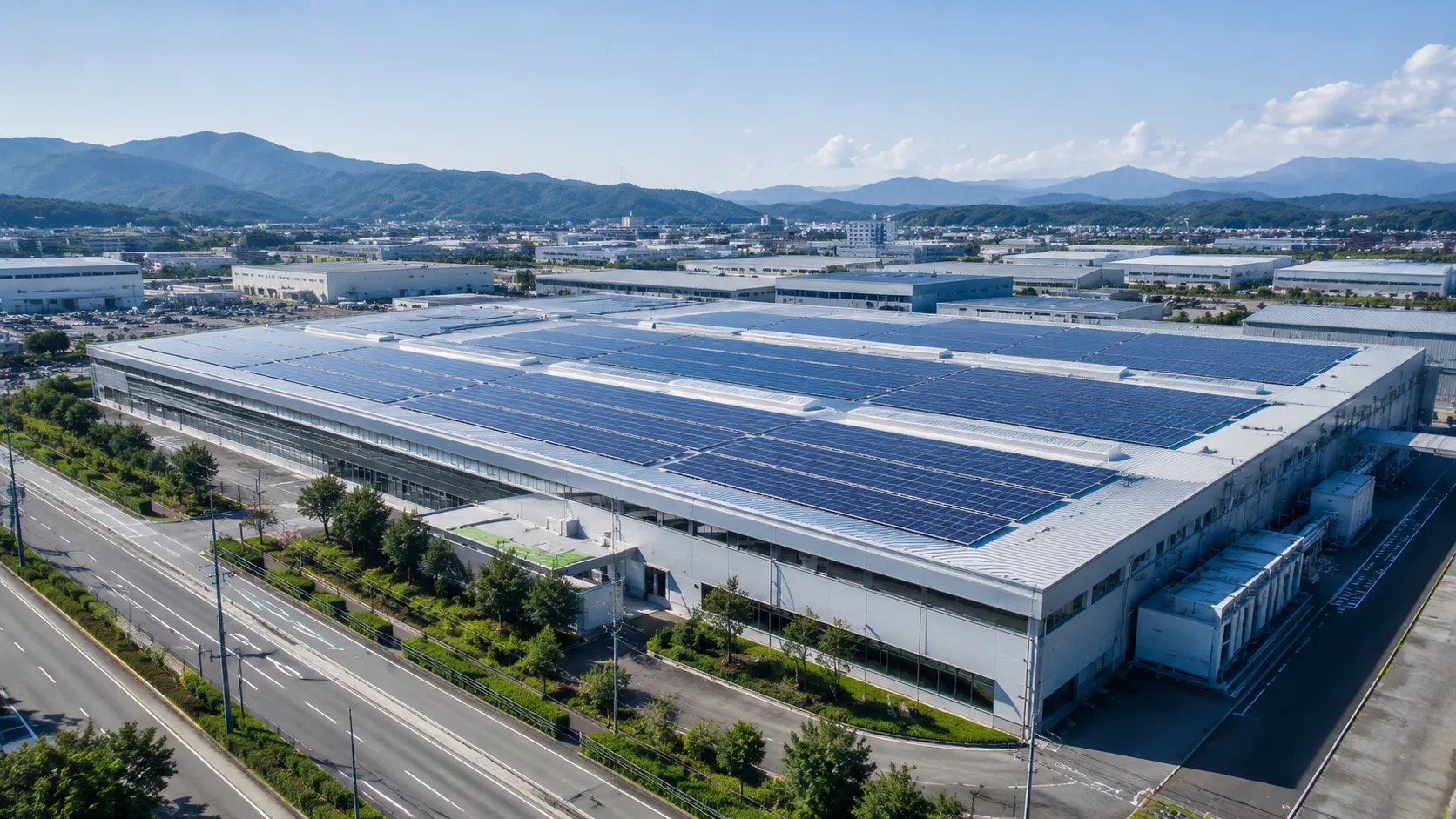 工場屋根への大規模太陽光発電導入事例